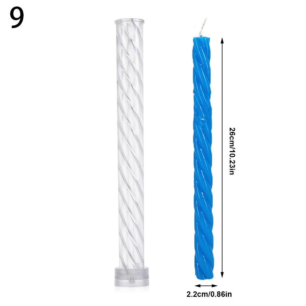 Long Pole Stripe Christmas Candle Mold Soap Making Large Cylinder Rib Church Party Handmade DIY Craft Clay Candle Making