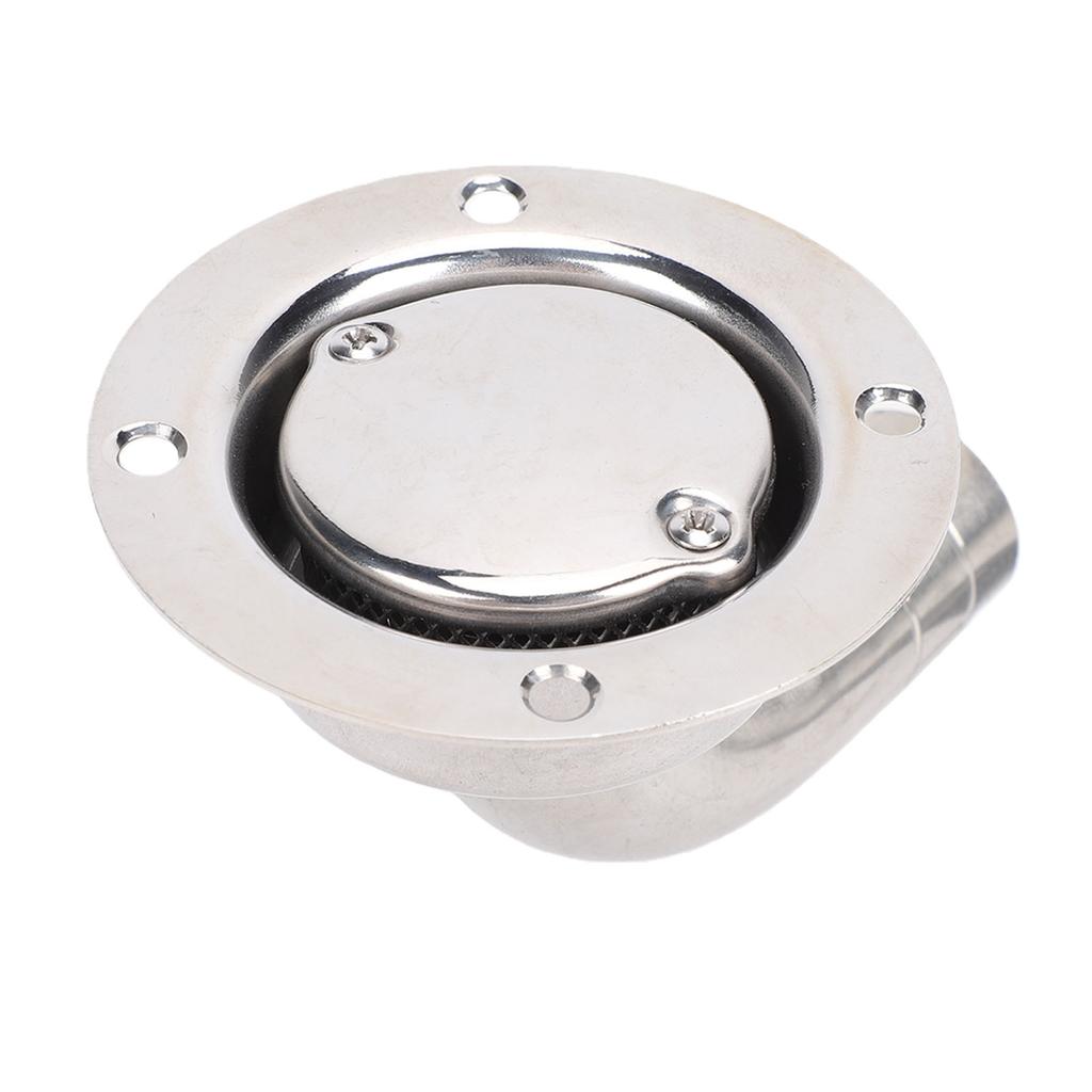 Boat Bend Floor Drain 3 Inch Stainless Steel Round Shape 90 degrees Marine Deck Drain Scupper with Filter 1 Inch