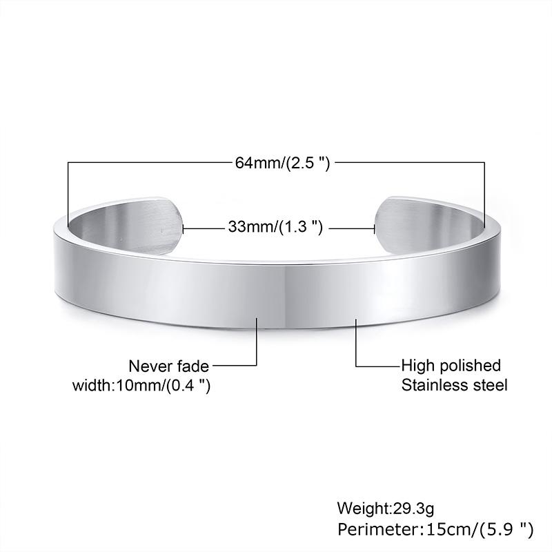 3-10MM Mansjettarmbånd for Menn Kvinner, Gull Kobber Svart Farge Rustfritt Stål Mansjettarmbånd, Klassiske Trendy Zirkon Gaver