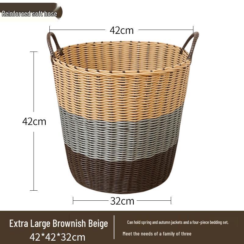 Lux Woven Rattan Laundry Basket - Elegant Clothes Storage Solution