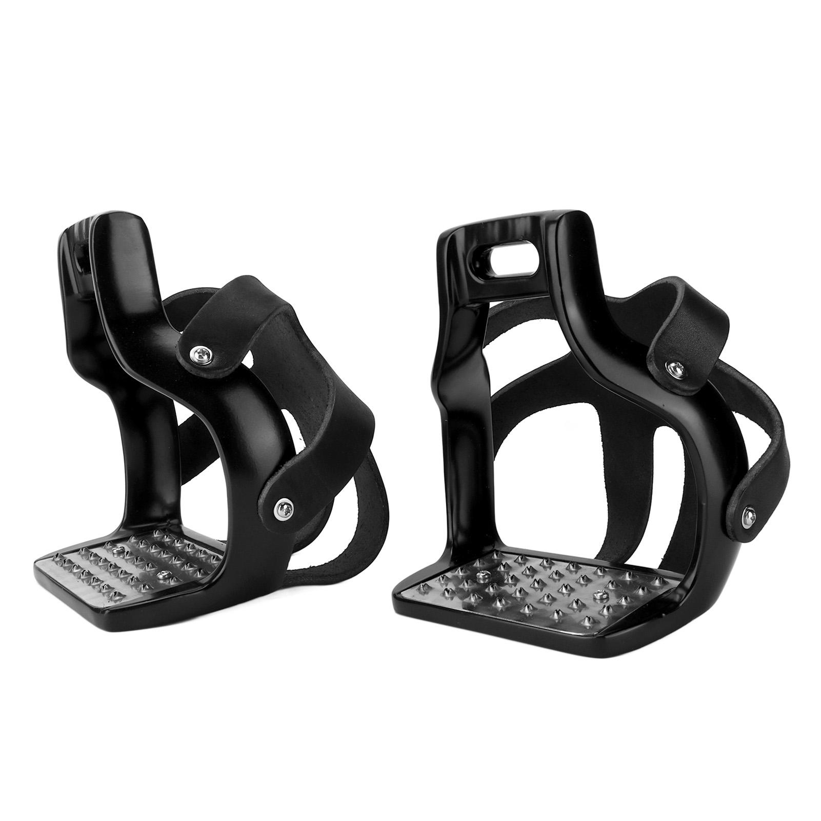 

Horse Riding Stirrups Anti Slip Aluminum Horse Saddle with Cowhide Protective Cover for Horse Riders