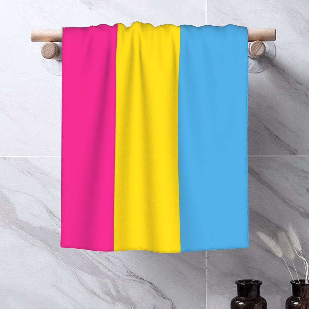 Asciugamano Viso Morbido Bandiera dell'Orgoglio Pansessuale Asciugatura Rapida Piscina Bagno Asciugamani in Cotone Assorbente Rapido