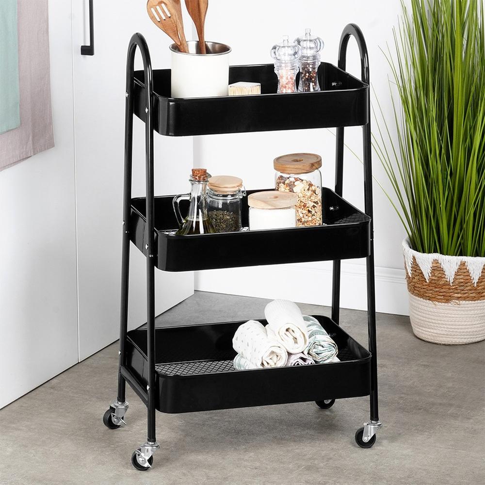 Trolley On Wheels for Kitchen, Bathroom, Cabinet, Storage Baskets