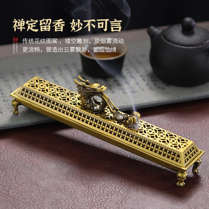 YXY Xianglong Spits Beads Incense Burner Metal 2023 Dragon Copper Alloy Incense Holder for 21cm Incense Sticks Zen Home Decor
