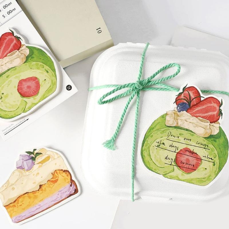 Lovely Cake Note Pad Simple Stickier Note Stickier Pad Sweet Station Series Stickier Note Memos Pad for Office Workers