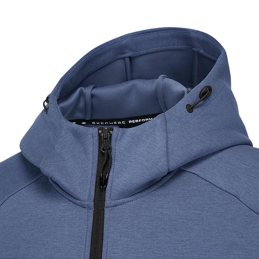 Skechers Comfort Sports Series Hooded Windbreaker Jacket Men Jackets Indigo P125M024-0479