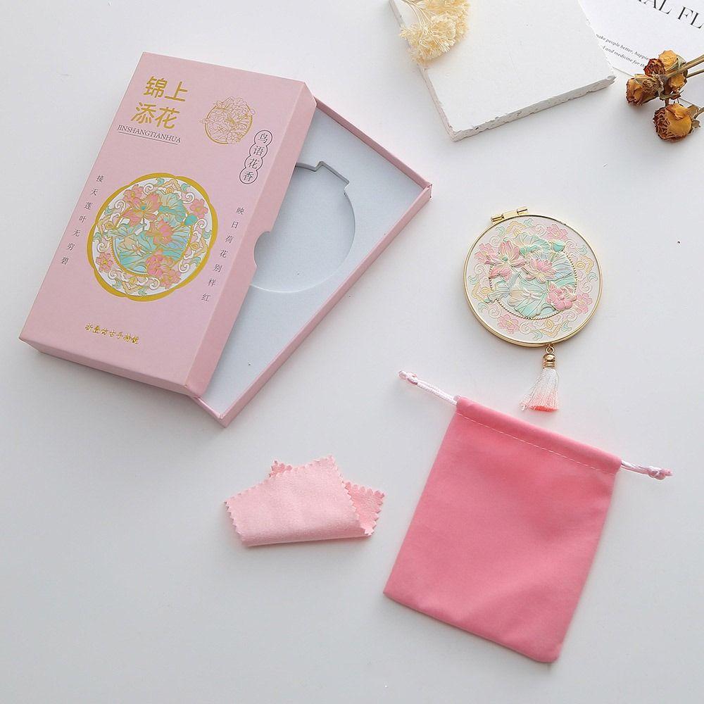 Folding Cosmetic Mirror Portable Handheld Mirror Creative Makeup Mirror  for Student Women