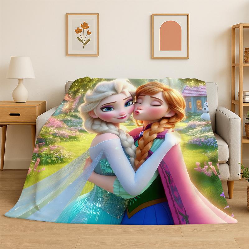 Cartoon Frozen Elsa Anna Prinzessin Mädchen Flanelldecke Weiche Warme Überwurfdecke für Schlafzimmer Wohnzimmer Bett Reise Picknick Kind