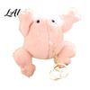 Small Animal Plushie Pendant Cute Frog Plush Keychain Soft Stuffed with Raised Paw Cartoon Gift for Kids Bag Charm Backpack Mini Doll Adults