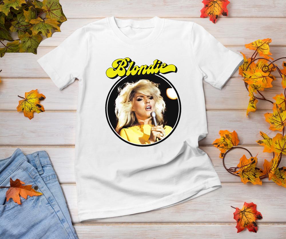 

Редкий певец Blondie Хип-хоп рэп Подарок Мужчины Женщины Футболка Все размеры Белая футболка A68 L