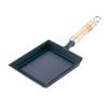 Iwachu Omelet Pan (with Wooden Handle), Black Finish, Inner Dimensions: 18 X 15 Cm, Induction Compatible, Nanbu Ironware, 24017, Black
