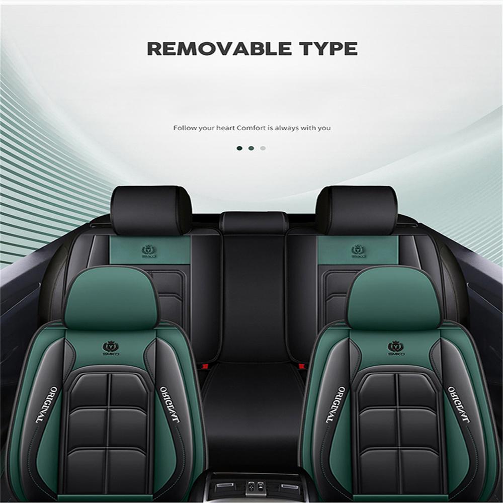 Luxus Verschleißfestes Leder Auto Kissen Sitzbezüge Auto-Styling Voll Umrandet Vorne+hinten Kissen 5-Sitzer Für alle...