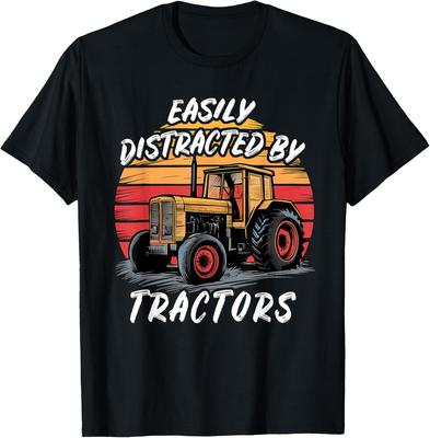 Facilement Distrait par les Tracteurs Fun Fermier _ Idée Cadeau Agricole Cadeau T-Shirt Unisexe