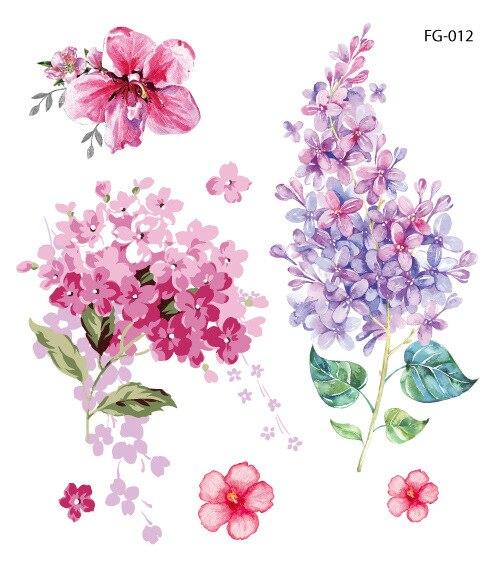 Frauen Blumen Temporäre Tattoo Aufkleber Wasserdicht Arm Körper Kunst Aufkleber Einweg Schmetterling Tatouage Temporaire