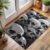 Black Art Skull Printing Carpet for Living Room Bedroom Bedside Floor Mat Sofa Table Area Rugs Home Decor Halloween Gift