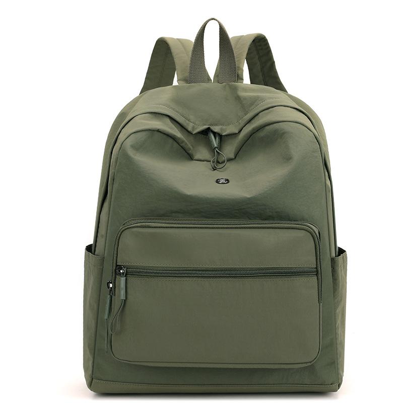 Schoolbag Backpack Literary and Casual Women's Travel Backpack Large Capacity Solid Color Versatile College Student Schoolbag Mommy Bag
