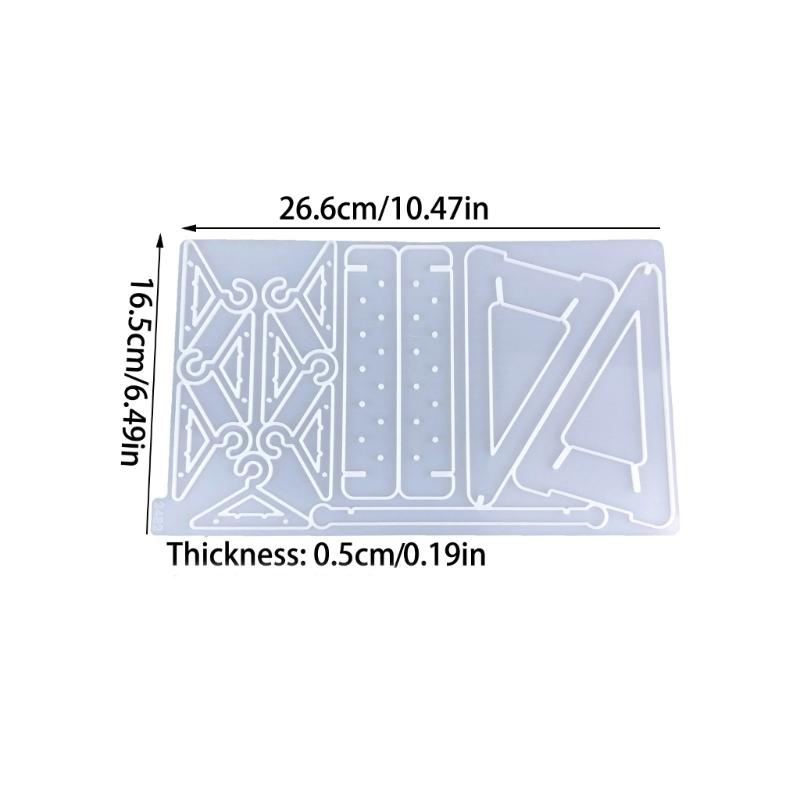 Adjustable Crystal Droplet Glue Earrings Hanger Mould Earring Storage Shelf Silicone Mold Epoxy Resin Jewelry Molds