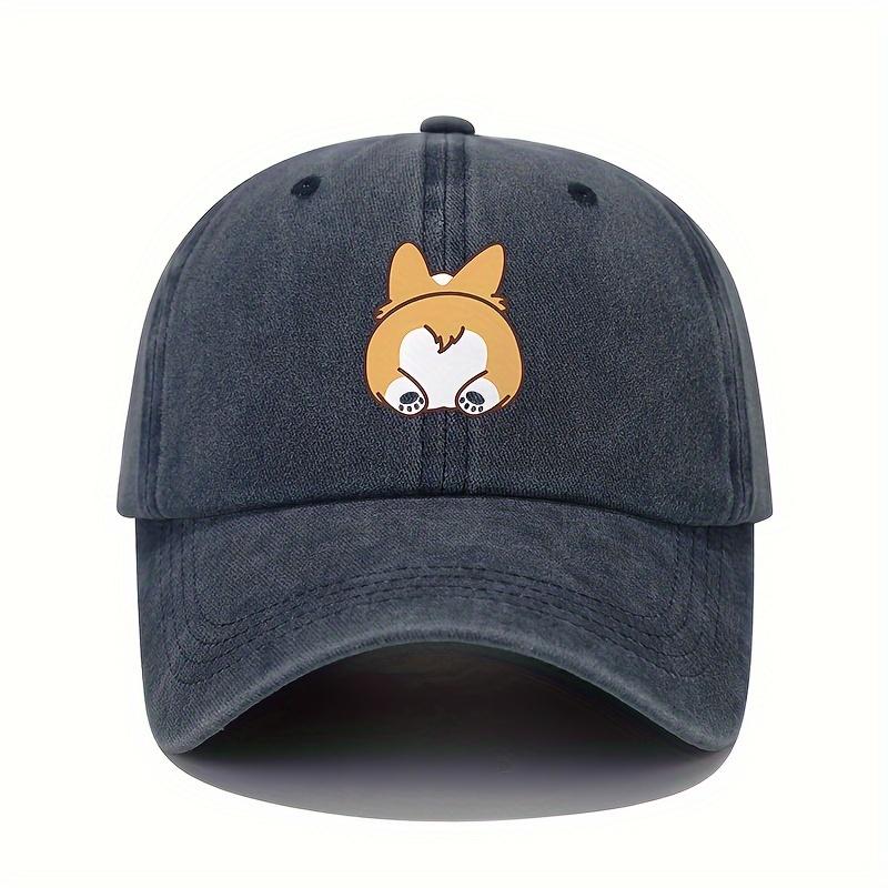 Retro baseball cap, cute dog print sunscreen cap, adjustable for both men and women, suitable for casual travel hats