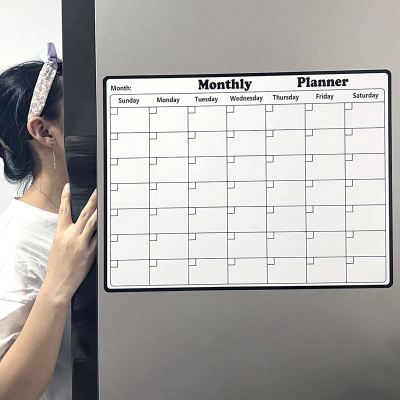 A3 Fridge Calendar Sheet Magnetic Sticker Message Board Menu Dry Erase Monthly Planner For Refrigerator Whiteboard