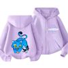 Moletom com Capuz e Zíper Kpop Caçadores de Demônios Infantil Huntrix Rumi Zoey Desenho Animado Moda Moletom com Zíper Menino Menina Tops Casuais Roupas Infantis Presente