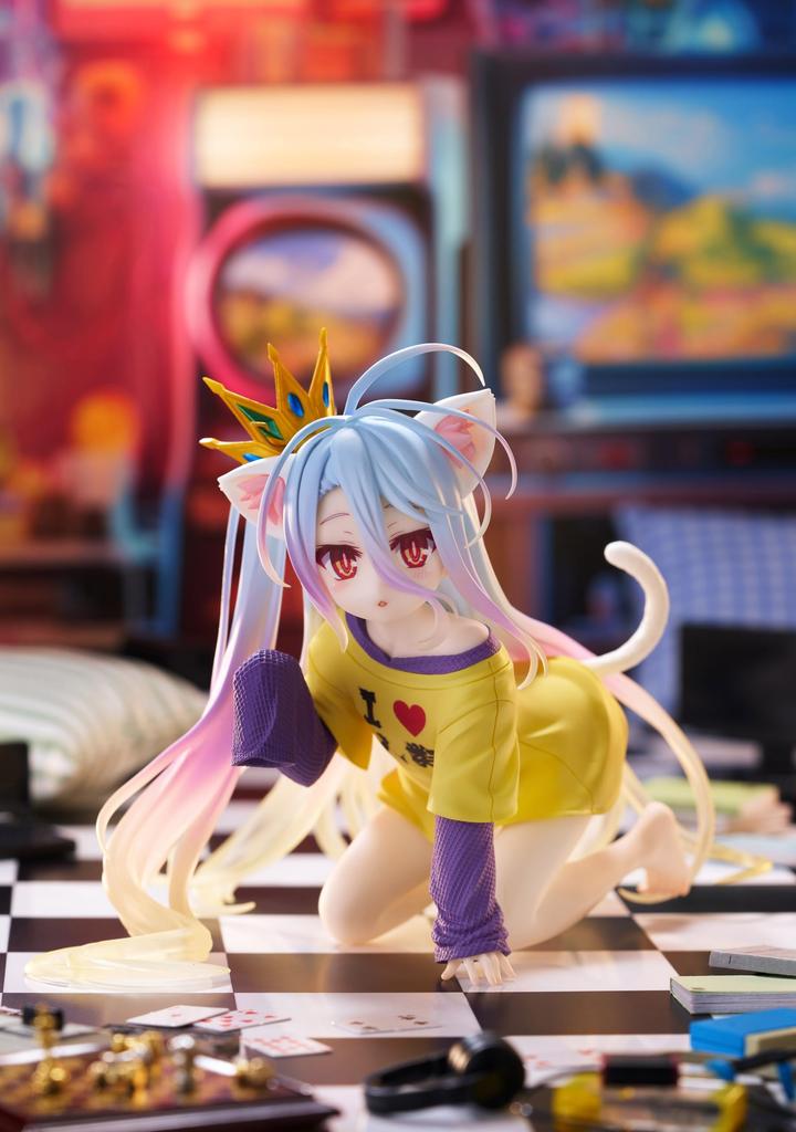 Taito No Game No Life Desktop Cute Figure Shiro Ear (Cat T-Shirt Ver.)