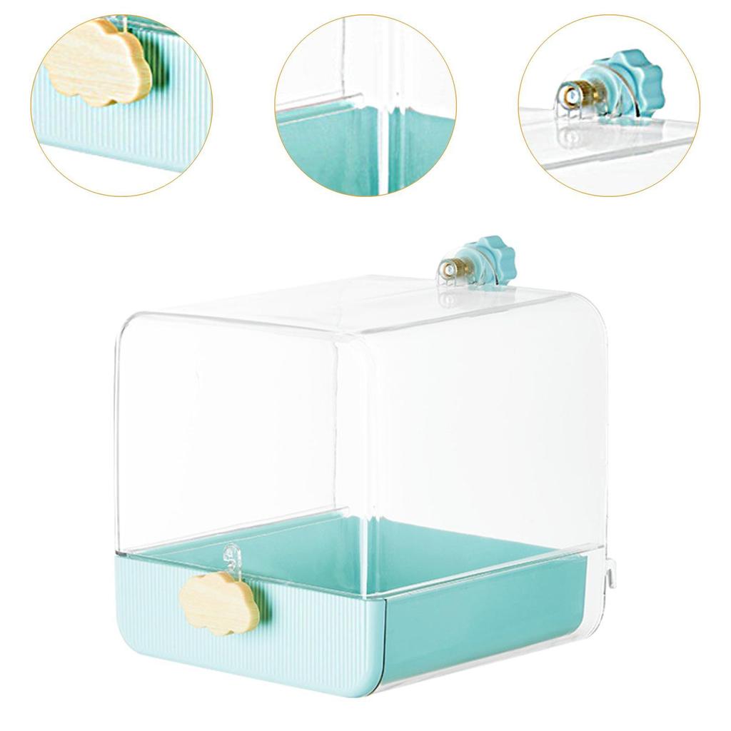 Bird Bath Box Caged Parrot Bathing Tub Cage Accessory with Bottom Drawer Parrot Bath House for Canary Lovebirds Budgie