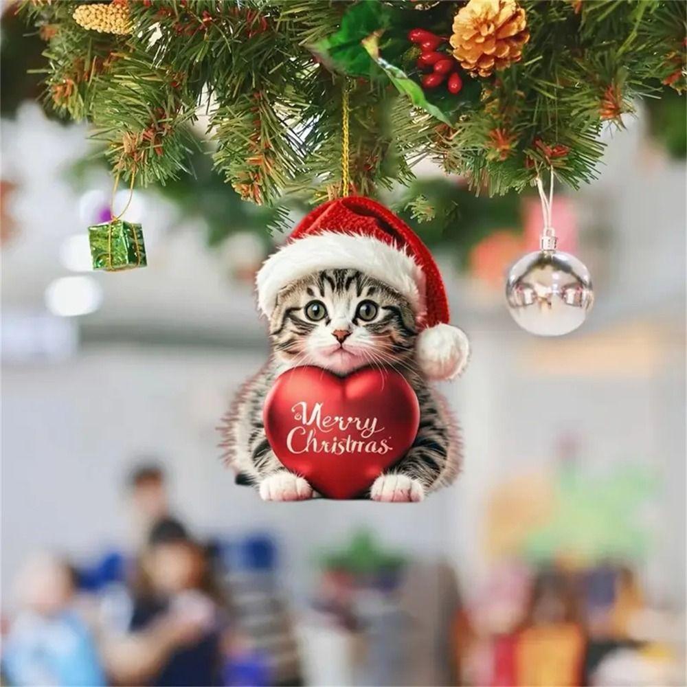 With 24 Cat Pendants Cat Advent Calendar Acrylic 24 Days Christmas Countdown Calendar