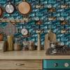 KUUJOJO 3D Vintage Faux Wall Tile Self-Adhesive Decal for Kitchen, Living Room and Bathroom Wall Decor, 11.8 in. X 5.91 in.