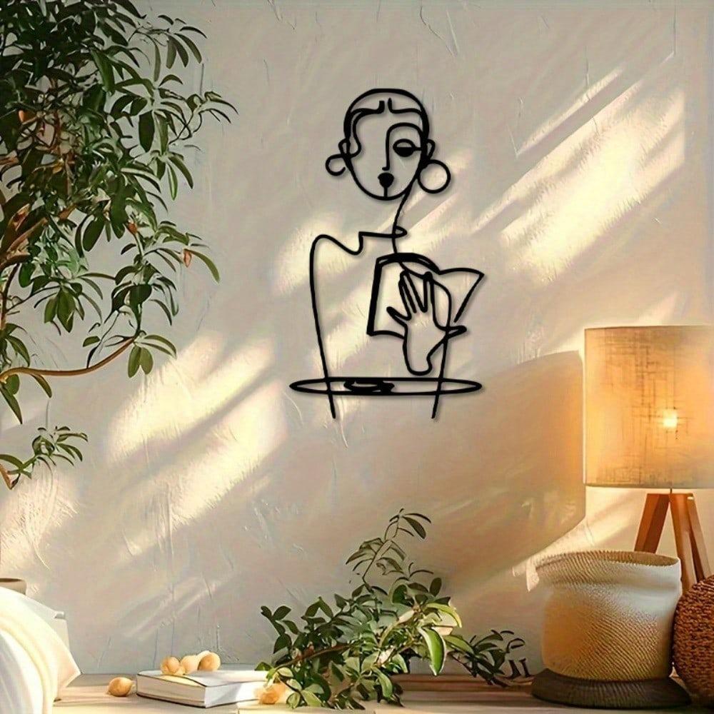 Metal Wall Art Female Silhouette Minimalist Line Art Body Positive Decor Home Office Sculpture