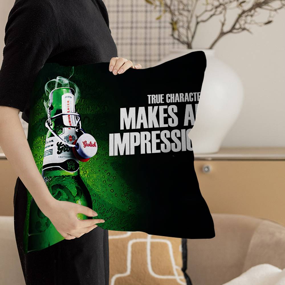 Grolsch Lager Beer Pillow Cover For Bedroom Room And Living Room Sofa Decorative Cushion Cover