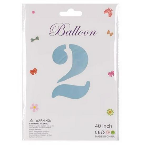 40" Baby Blue Number Foil Balloon for Birthdays, Weddings, Anniversaries, and Party Decorations.