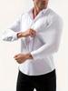 Cămașă de rochie pentru bărbați, cu mânecă lungă, elastică, croială slim, culoare neagră solidă, rezistentă la șifonare, top business casual