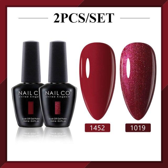 NAILCO 2 цвета, 15 мл, набор гель-лаков для ногтей Vernis, полуперманентный УФ-светодиодный гель для дизайна ногтей, принадлежности для профессионалов, отмачиваемый верхний слой
