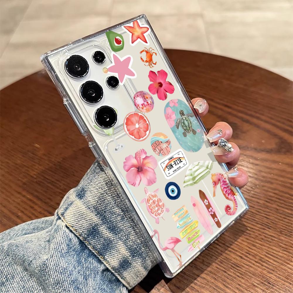 Travel Postcard Phone Case For Samsung Galaxy A35 A55 A53 A54 A34 5G Note 20 S23 S25 S24 S22 S21 Ultra FE Plus Clear TPU Fundas