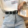 Women's Korean Style Square Buckle Belt - Black Casual Fashion Accessory