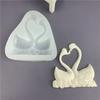 Couple Swan Shape Silicone Mold Fondant Chocolate Resin Aroma Stone Soap Mold