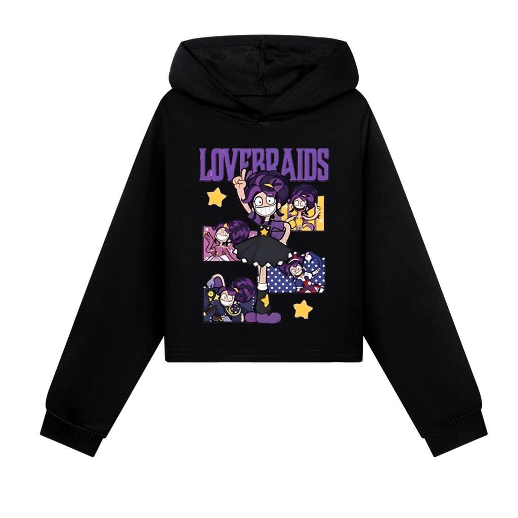 5601 Children Girls Lily Lovebraids Printed Cartoon Long Sleeves Hoodies