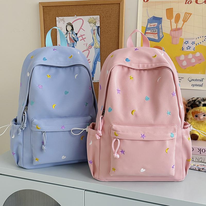 Large Capacity Student Schoolbag Women's Embroidered Computer Backpack Lightweight Backpack