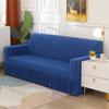 Solid Color Elastic Sofa Cover With Skirt Home Decor Non-slip Slipcover Furniture Couch Protector Cover