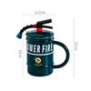 450ML Fire Shaped Extinguisher Ceramic Mug with Spoon Handle Lid Porcelain Coffee Tea Milk Cup Breakfast Water Gift for Fireman