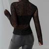 Autumn/Winter New Arrivals: Slim Fit Long Sleeve Mesh Turtleneck Blouse  Oversized Casual Top for Women
