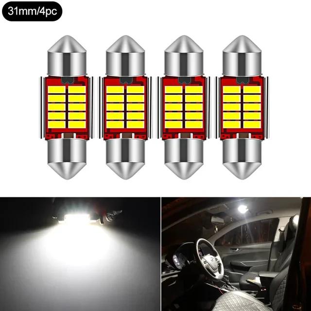 

4PCS C5W 12SMD LED Chips 31MM/36mm/39MM/41MM LED License Plate Lights LED White Bulbs 12V Auto Interior Reading Dome Lamp
