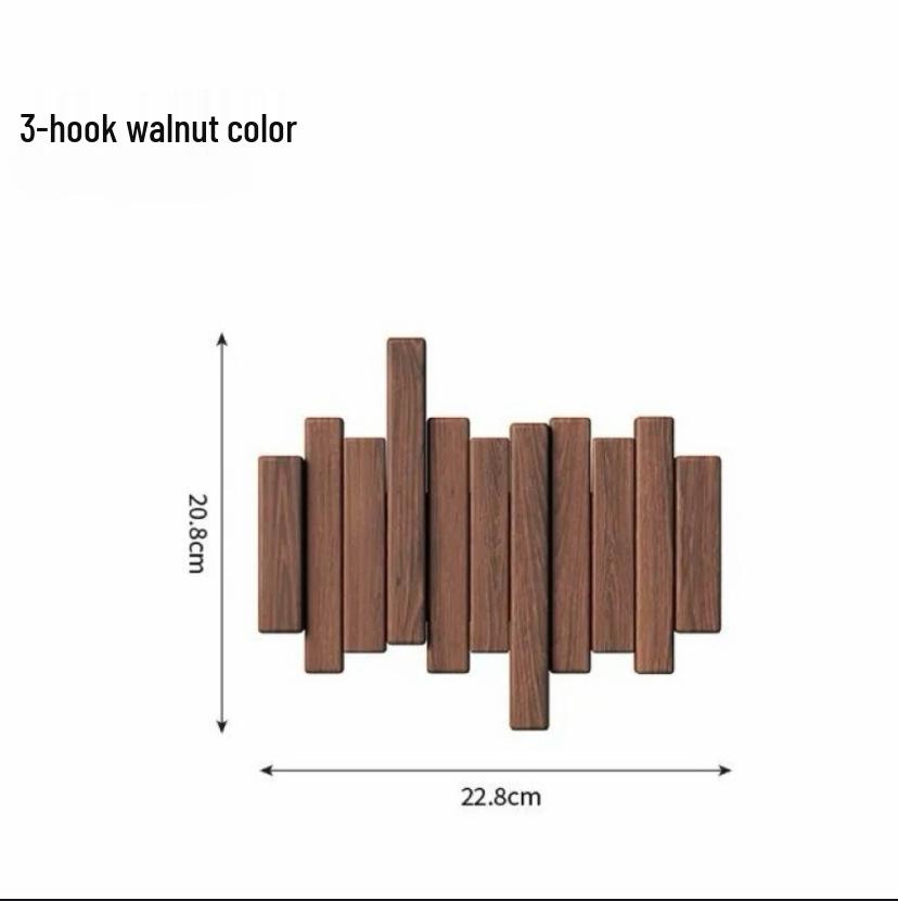 Piano Key Wall-Mounted Solid Wood Coat Rack for Entryway & Bedroom