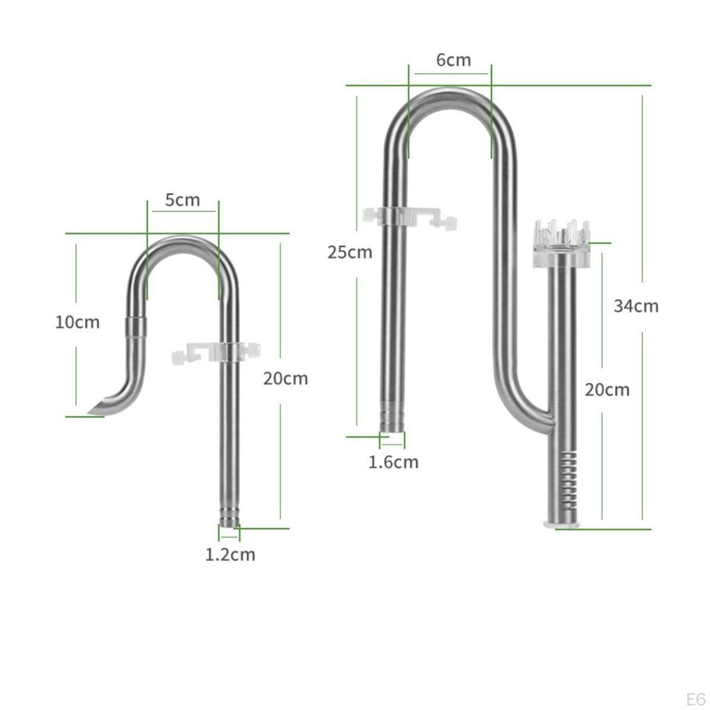 Aquarium Inflow Outflow Pipe Kit Rust Resistant Surface Skimmer Set Easy to Clean Canister