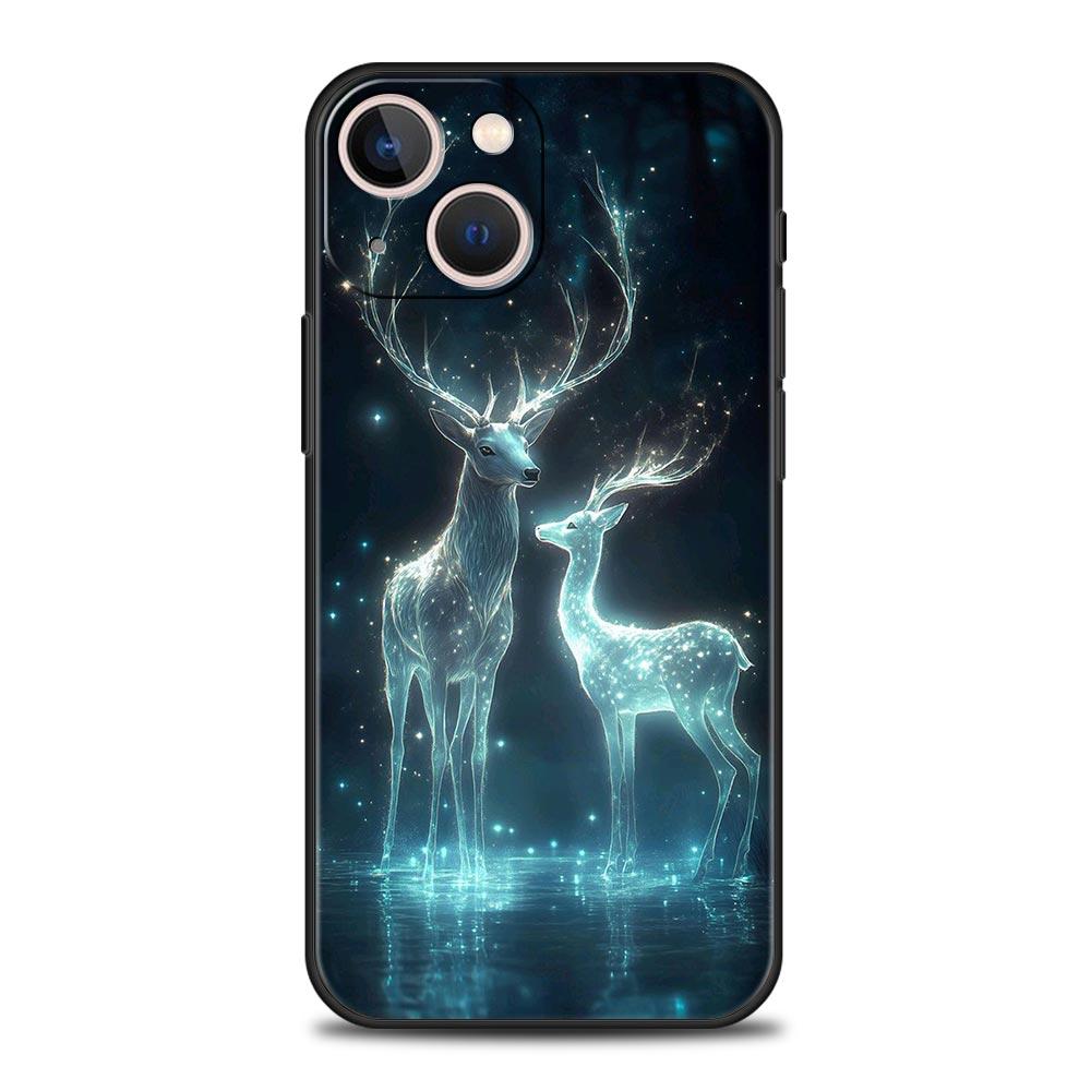 Cartoon Animal Deer Phone Case Cover for iPhone 17 16 15 14 13 12 Pro Max 11 Pro Max 17 AIR Plus Shockproof Soft TPU Shell Capas