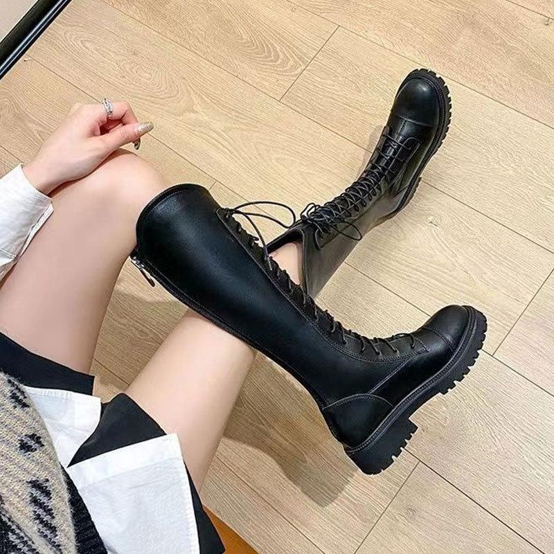 2026 Autumn Women's New Thick Soled Tall British Style Boots
