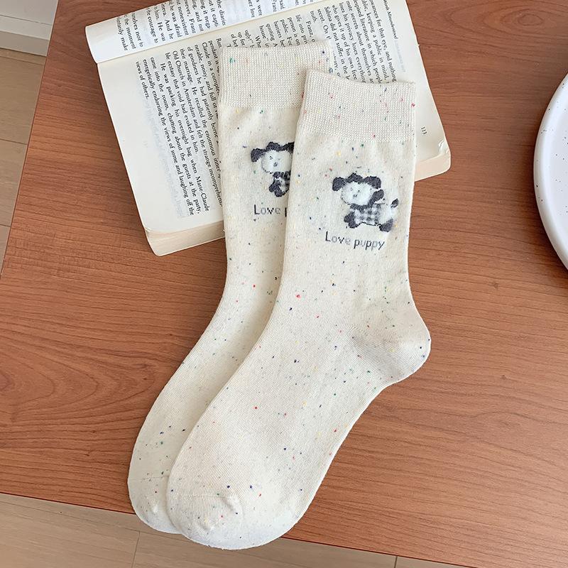 

Девочки Весна и Осень Все Виды Личности Мультяшные Животные Буквы Милые Гольфы-трубы 1 pair белый