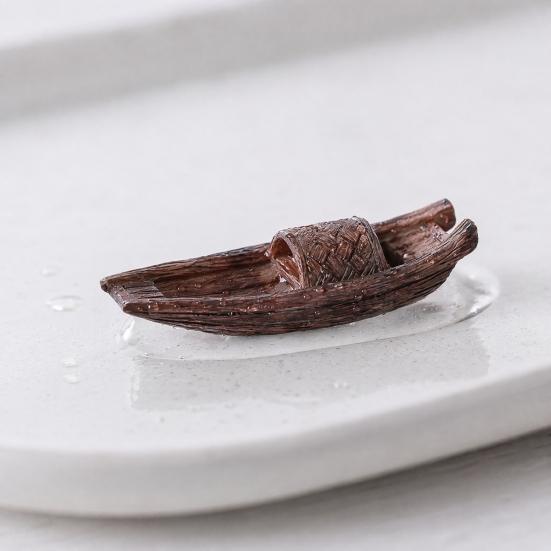 2 Pcs Miniature Boat Figurines for Fairy Garden Accessories, Resin Mini Ship Models for DIY Micro Landscape, Sand Tray, Terrarium, Bonsai Ornament