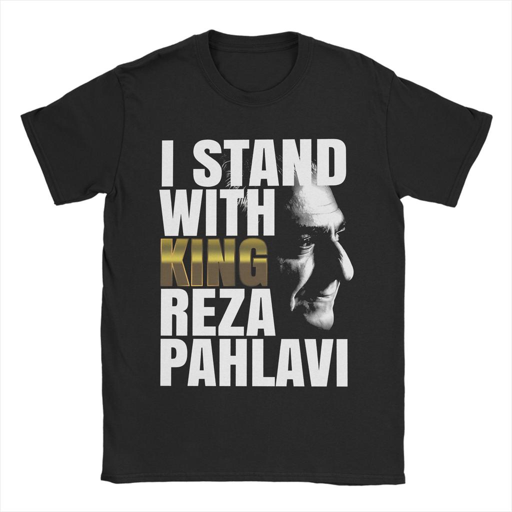 Funny Reza Shah Pahlavi TShirt for Unisex Round Neck Cotton T Shirts Short Sleeve Tee Shirt Original Clothing