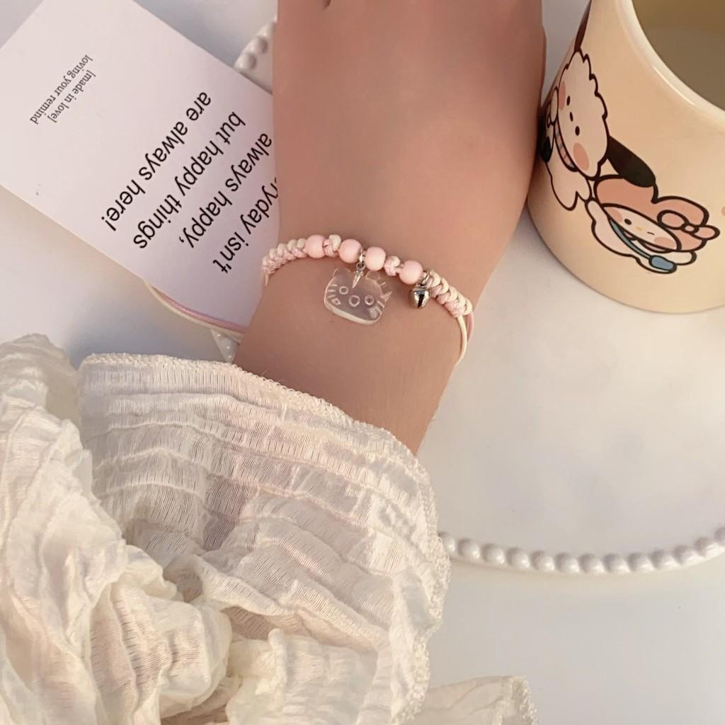 Handmade Cat Adorable Bracelets For Women With Sweet Aesthetic In Soft Pink And Blue Ideal For Accessories Trendy